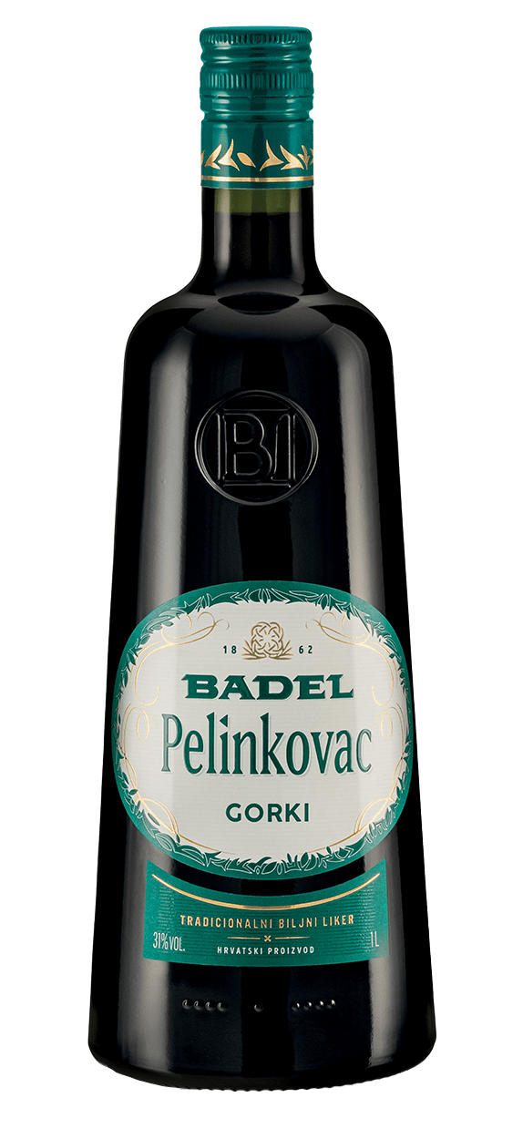Badel Pelinkovac Gorki — Croatian herbal liqueur — 1L bottle packshot