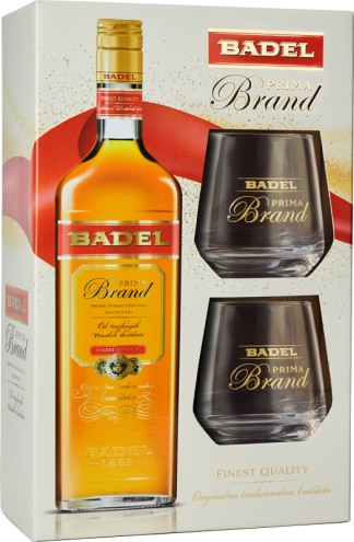 Badel Prima Croatian Brandy Gift Set with 2 Glasses 700ml (23.7fl oz)