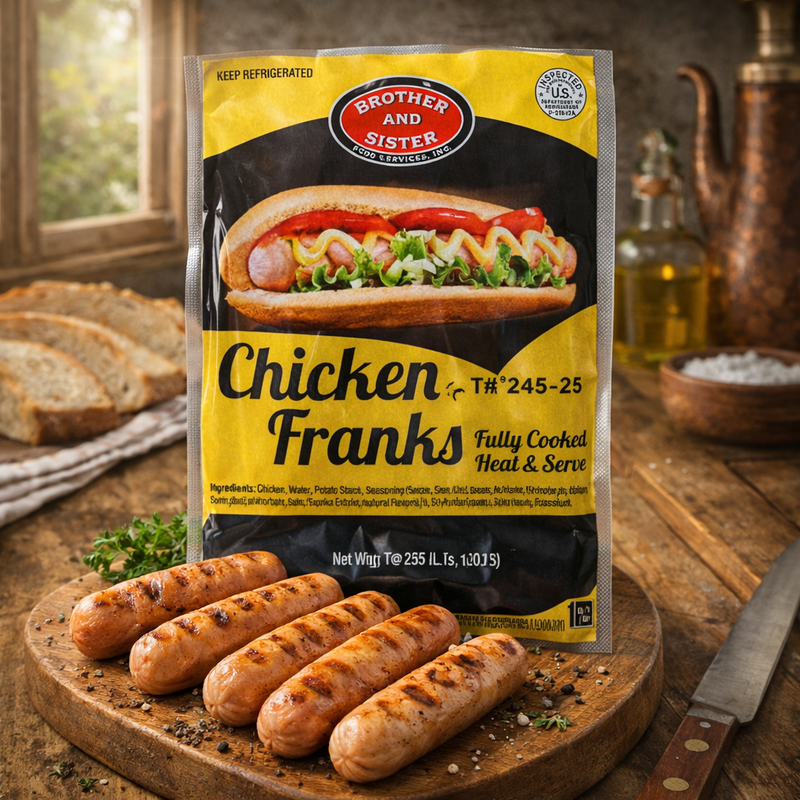 Brother and Sister Chicken Franks 1 lb (454 g) 454 g