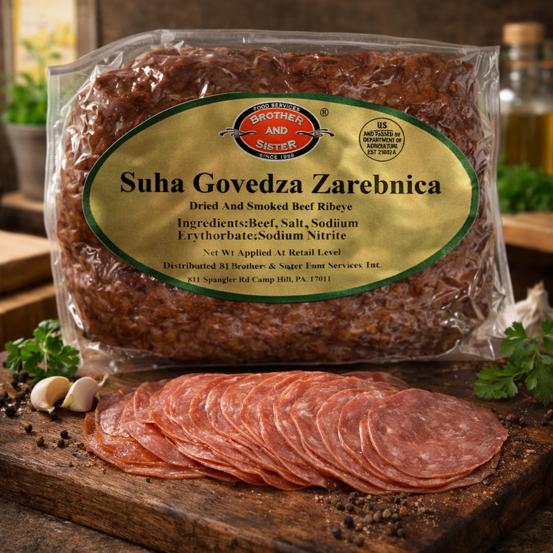 Brother & Sister Suha Govedza Zarebnica Dried & Smoked Beef Ribeye BARCODE MISSING (Smoked Sausage)