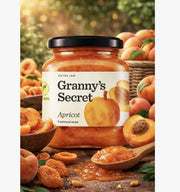 Granny's Secret Apricot Extra Jam, Serbian Fruit Spread 670g (23.6oz)