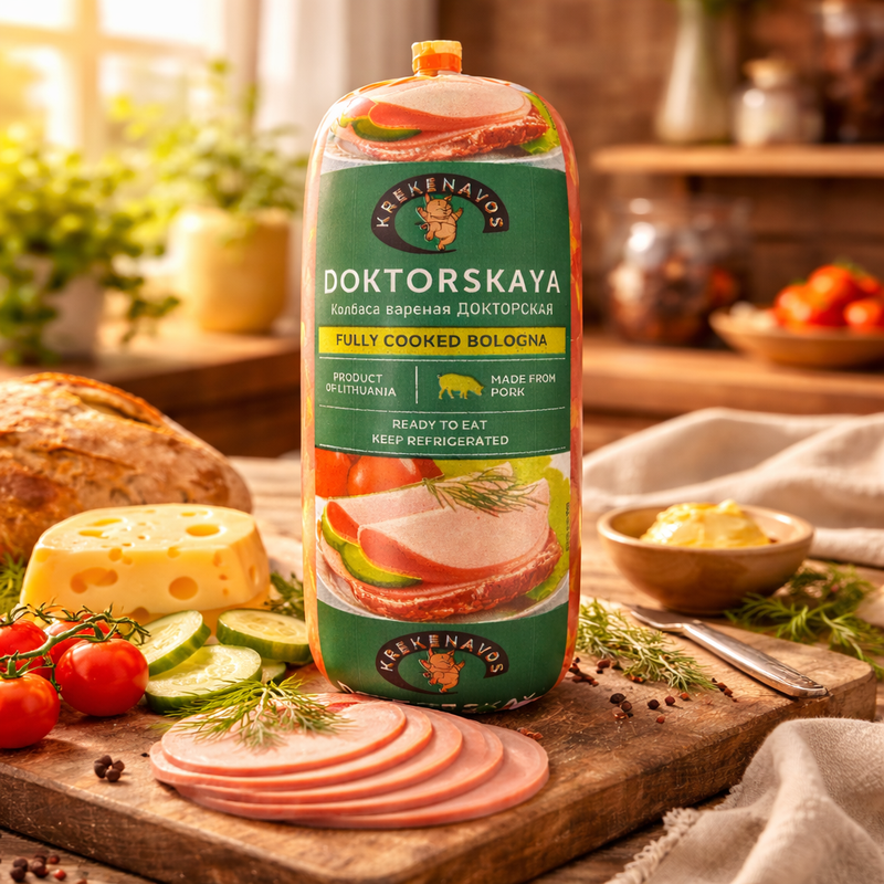 Krekenavos Doktorskaya Pork Bologna (Deli Meat) 700 g