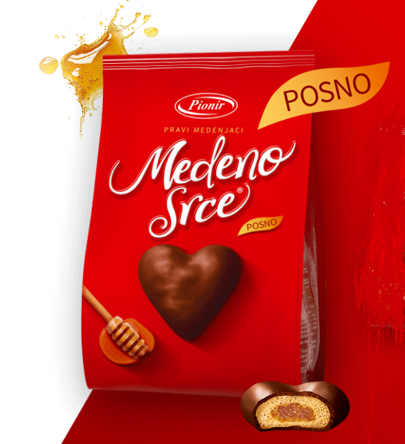 Pionir Honey Heart Gingerbread, Serbian Biscuit 350g (12.3oz)