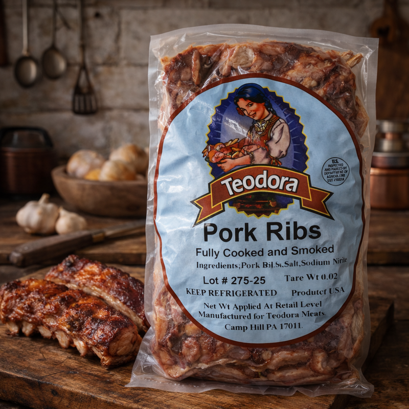 Teodora Pork Ribs Fully Cooked and Smoked (Variable Weight)