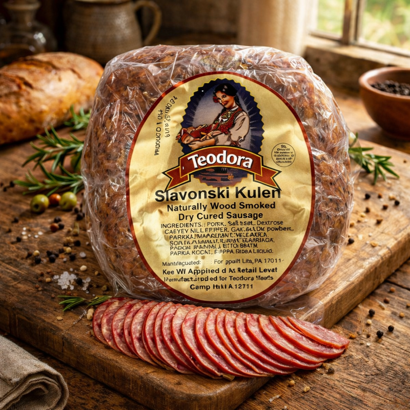 Teodora Slavonski Kulen Dry Cured Sausage – Deli Cut (Smoked Sausage)