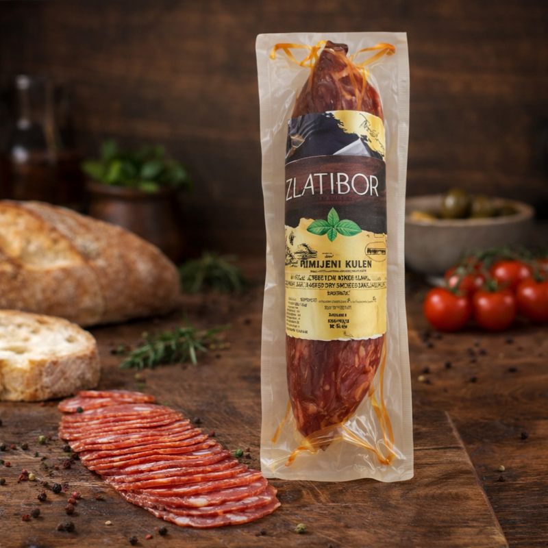 Zlatibor Dimljeni Kulen Dry Smoked Pork & Beef Salami (Smoked Sausage)
