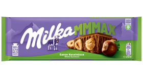 Milka Whole Hazelnuts Alpine Milk Chocolate Bar 250g (8.8oz)