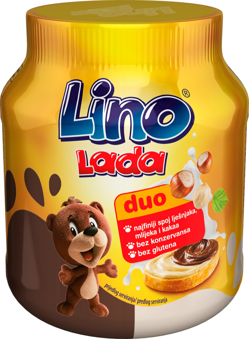 Podravka Lino Lada Duo Hazelnut & Cocoa Spread 350g — OEM packshot