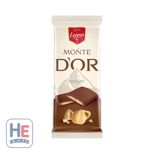 Leona Monte D'Or Nougat Cream Chocolate Bar 90g (3.2oz) | HE hero 5310206002681