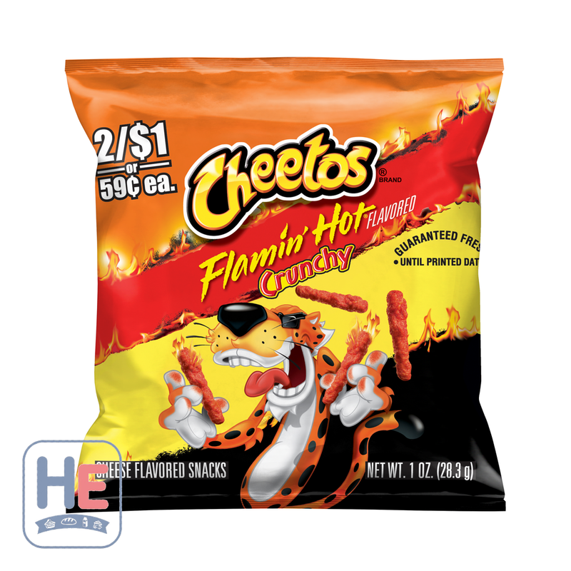 Cheetos Crunchy Flamin' Hot Flavored Cheese Flavored Snacks 28.3g (1oz) | HE hero 28400040129