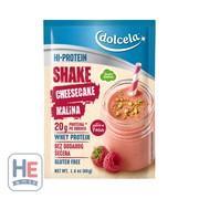 Dolcela Hi Protein Shake Cheesecake Raspberry 40g (1.4oz) | HE hero 3856020249250