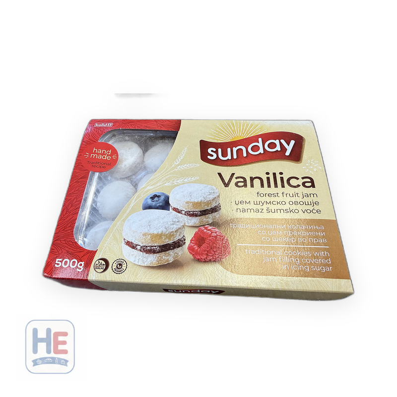 Kolid Sunday Vanilla & Jaffa Biscuits 500g (1.1lb) | HE hero 5319990443564