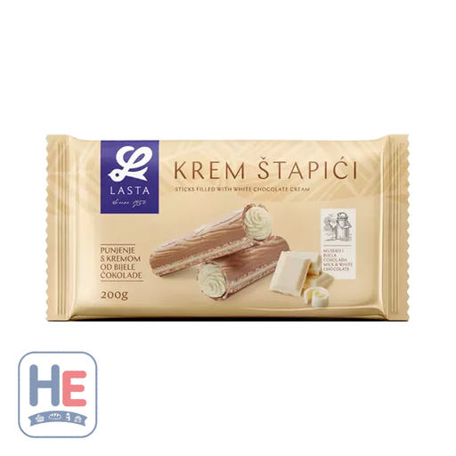 Lasta Krem Štapići White Chocolate Cream Wafer Sticks 200g (7oz) | HE hero 3870128032071