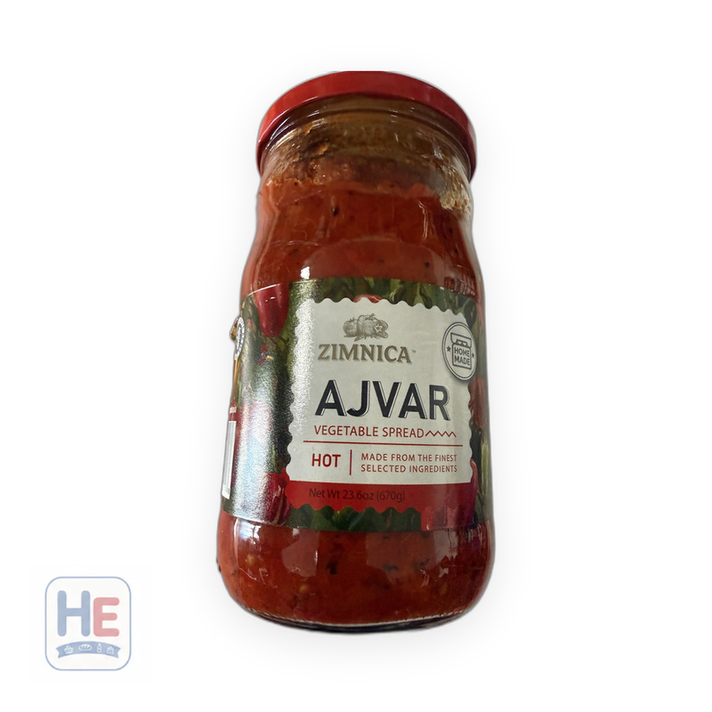 Zimnica Hot Ajvar Roasted Pepper Spread 670g (23.6oz) | HE hero 810057480218