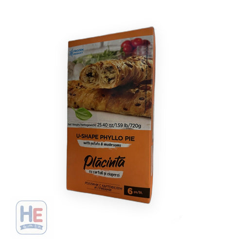 Placinta U-Shape Phyllo Pie with Potato & Mushrooms, 720g (6 pcs)