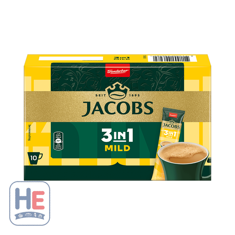Jacobs 3in1 Mild Instant Coffee 20x11.1g 222g (7.8oz) | HE hero 8711000571934