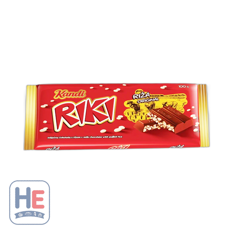 Kandi Riki Riza Original Milk Chocolate with Puffed Rice 75g (2.6oz) | HE hero 3856024800679