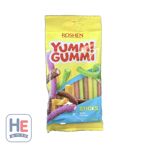 Roshen Yummi Gummi Sour Sticks 70g (2.5oz) | HE hero 4823077636257